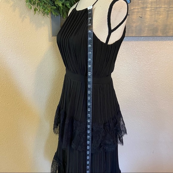 NWOT Lulus Came For Cocktails Black Pleated Tiered Lace Maxi Dress - Picture 10 of 16